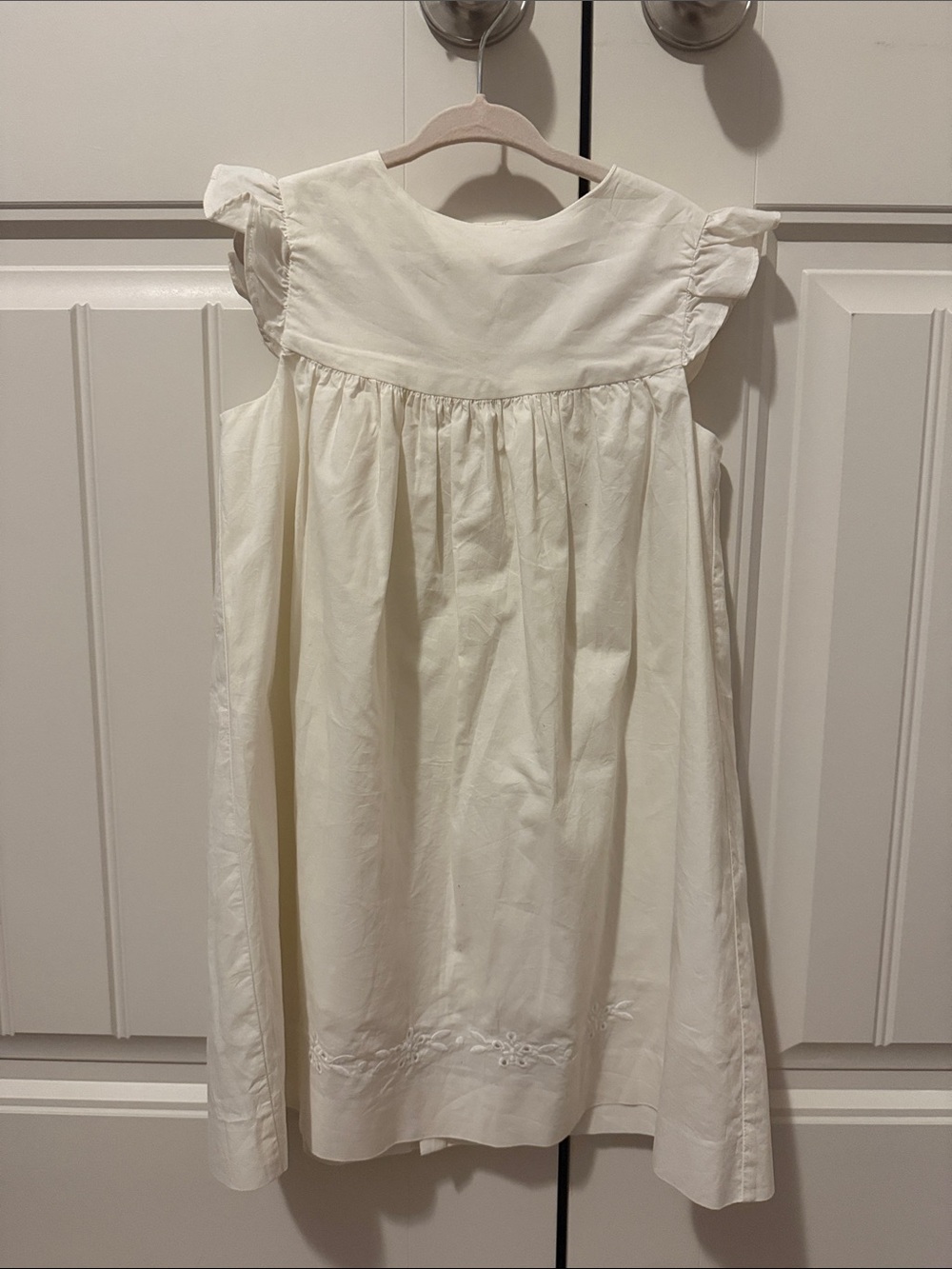 Edgehill Collection Ivory Girls Dress with Ruffle Cap Sleeves